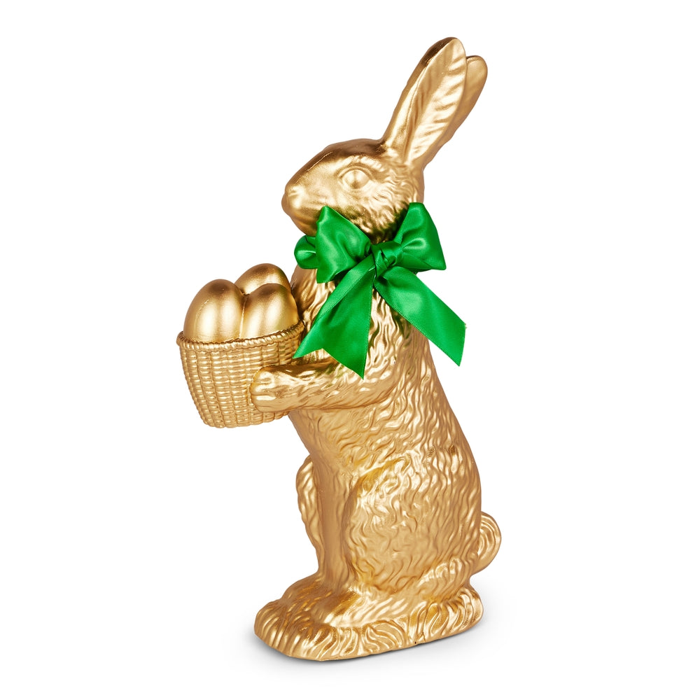 Royal Easter - 14" Gold Bunny with Egg Basket