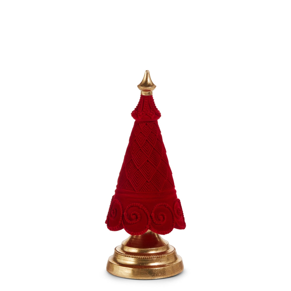 Christmas Carousel Collection - Red Flocked Tree