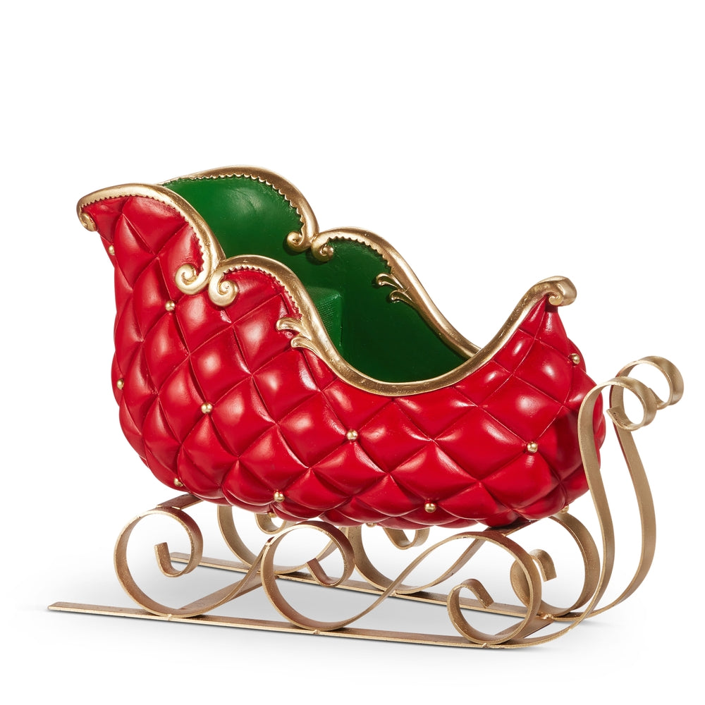 Christmas Carousel Collection - 14" Red and Green Sleigh