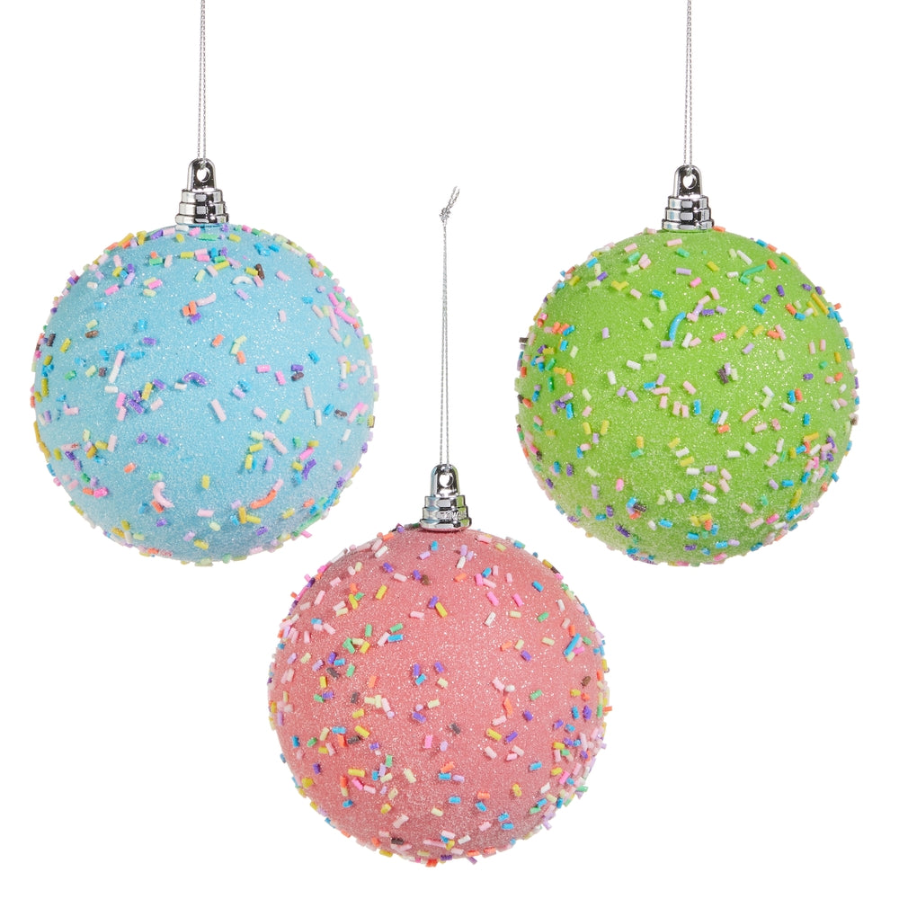 Santa's Sweet Shoppe Collection - 4" Sprinkled Ball Ornament