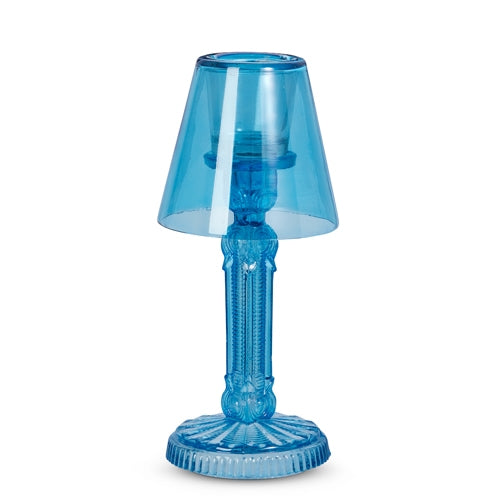 Glass 10.5" Blue Tall Lamp Candle Holder