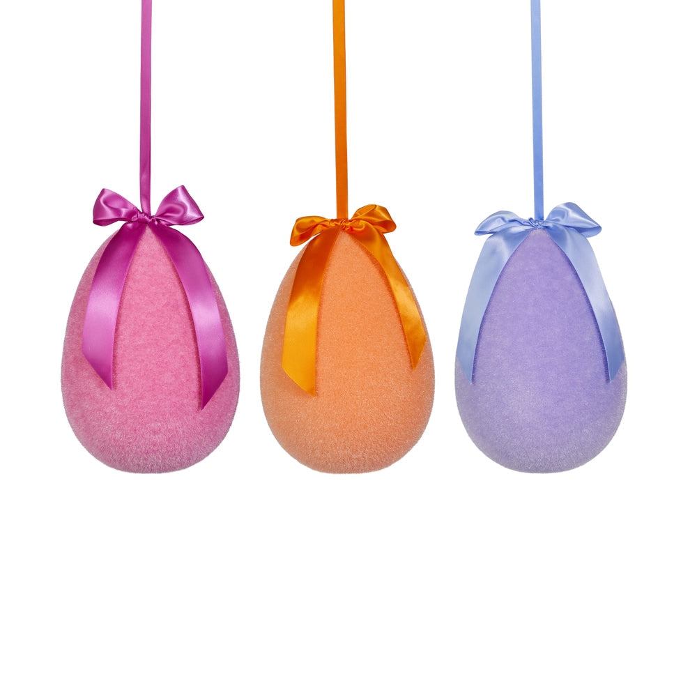 10" Flocked Hanging Egg