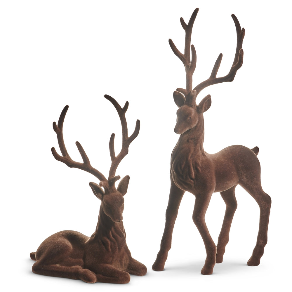 Christmas Carousel Collection - 21" Flocked Deer - SET OF 2