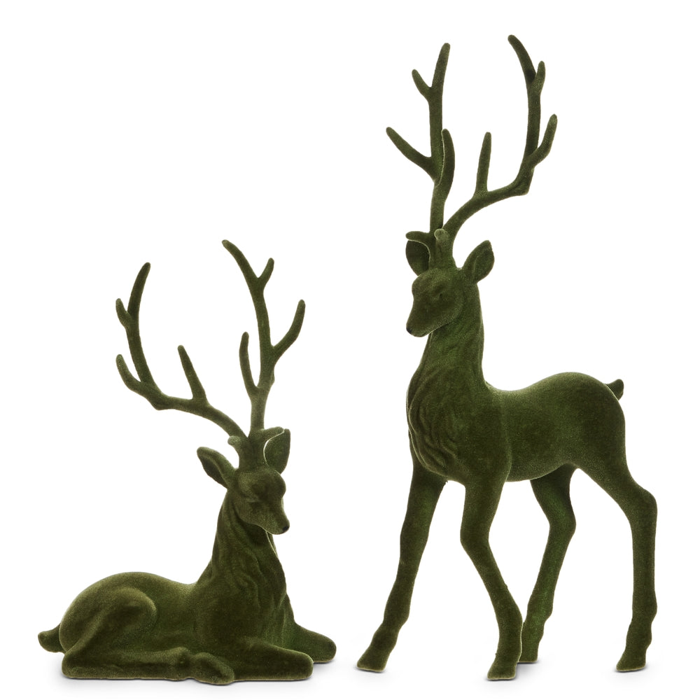 Christmas Carousel Collection - 21" Flocked Deer - SET OF 2