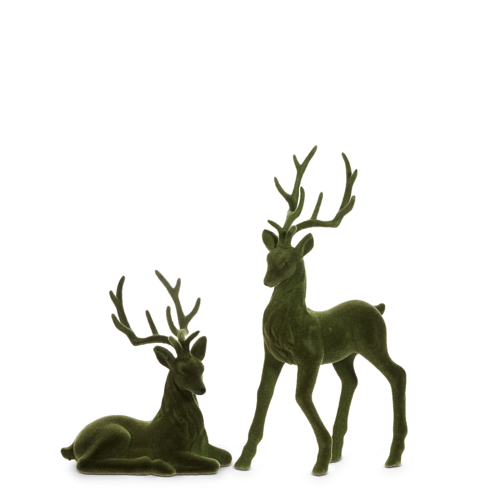 Christmas Carousel Collection - 15" Flocked Deer - SET OF 2