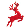 Christmas Carousel Collection - Giant 17.5" Red Flocked Leaping Deer Ornament