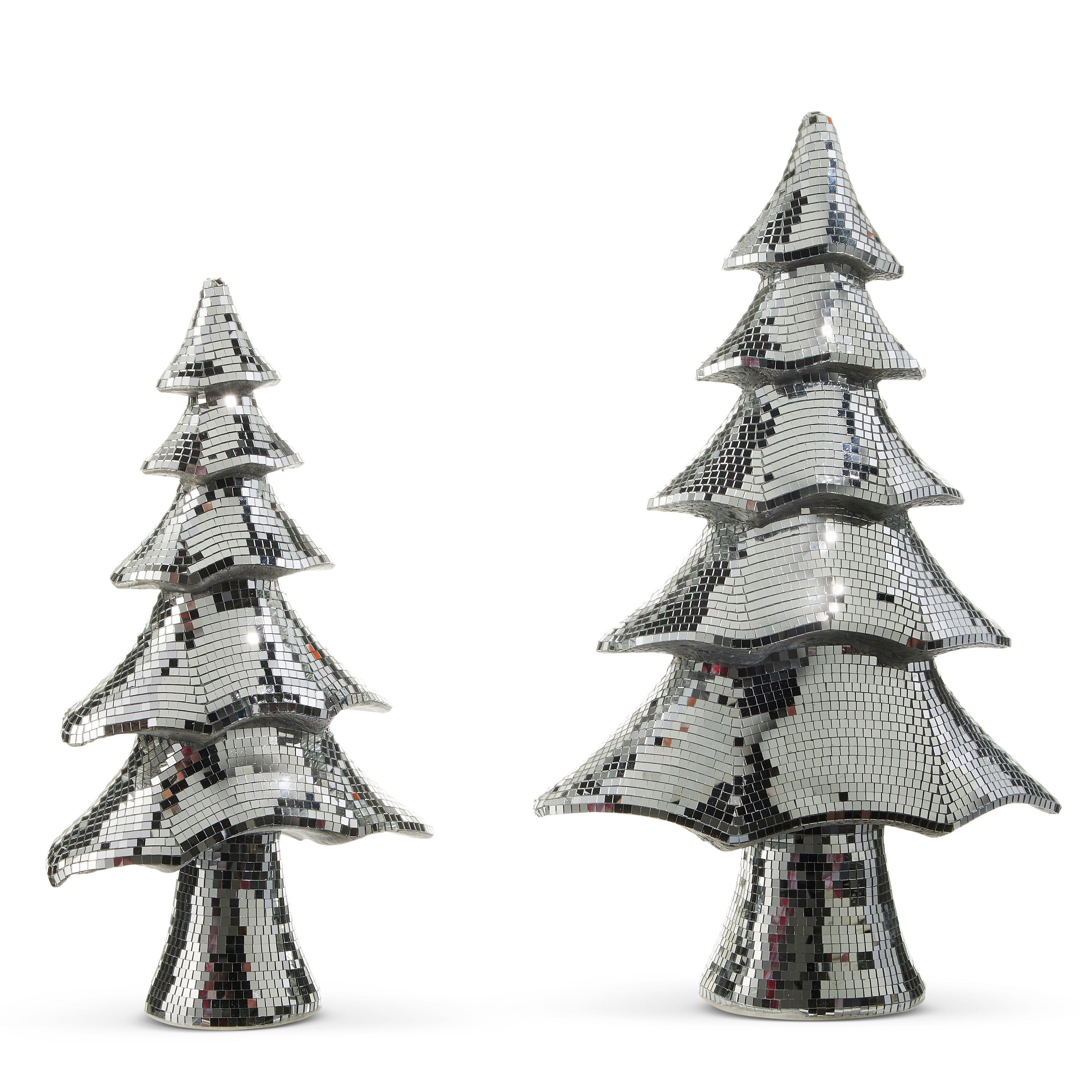 Christmas Carousel Collection - Silver Layered Disco Ball Tree