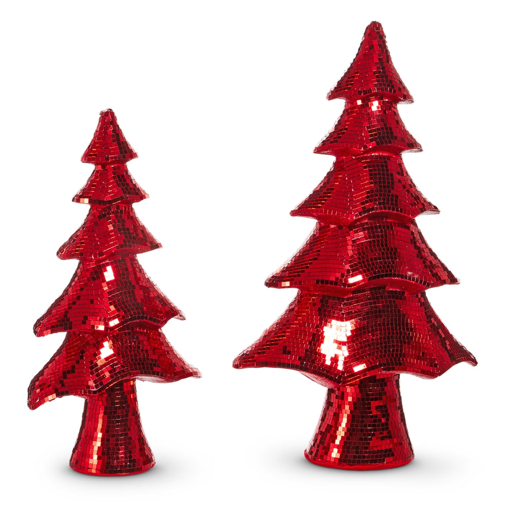 Christmas Carousel Collection - Red Layered Disco Ball Tree