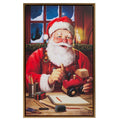 Christmas Carousel Collection - 21.5" Jolly Toy Making Framed Wall Art
