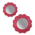 13" & 10" Pink Mirrors - SET OF 2