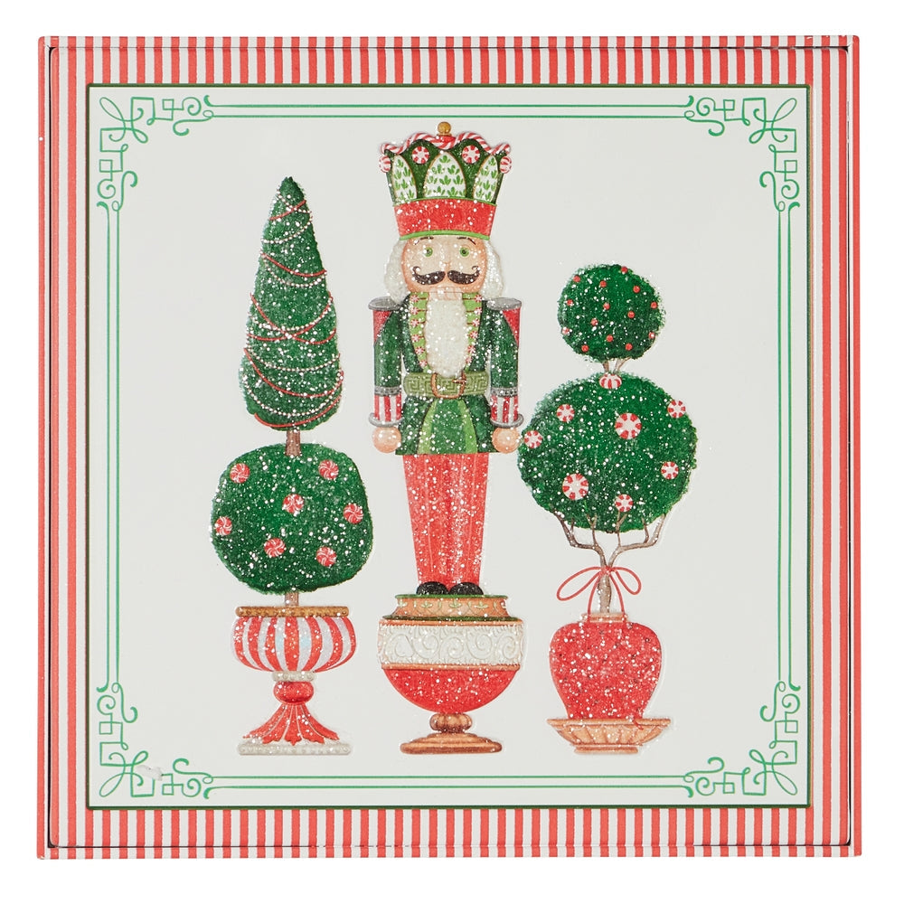14.5" Candy Cane Lane Topiary Metal Wall Art
