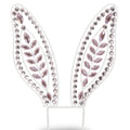 15" Pink Jeweled Bunny Ear Stake