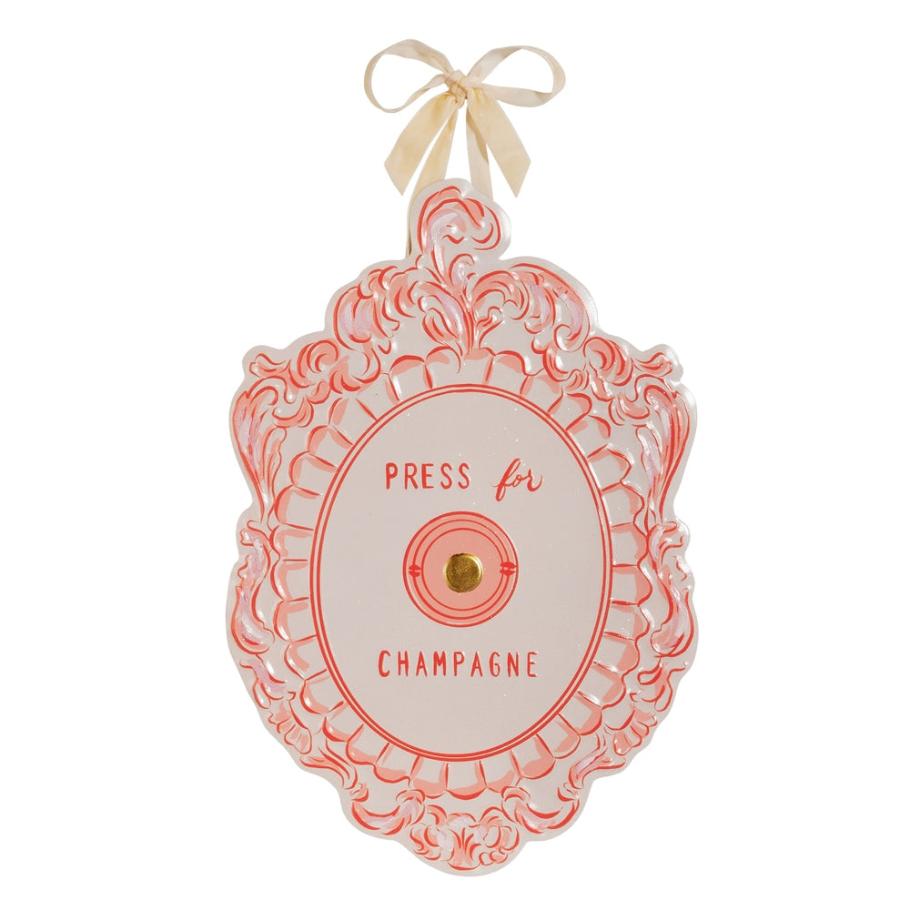 17" Press For Champagne Hanging Art