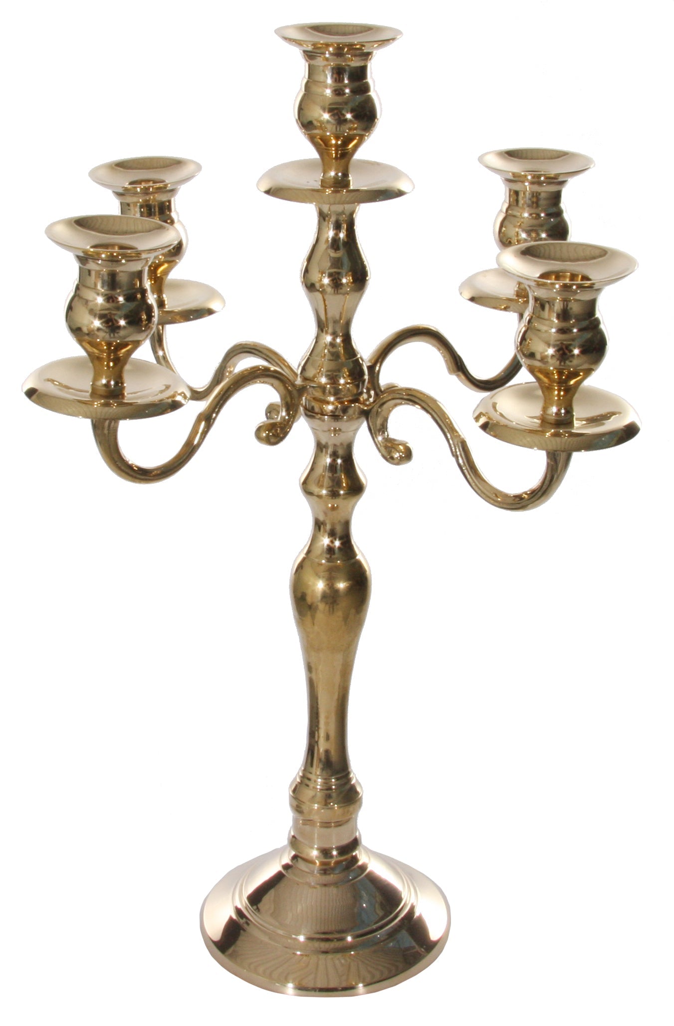 Valentine's Day - 18" - 5 Arm Brass Candelabra