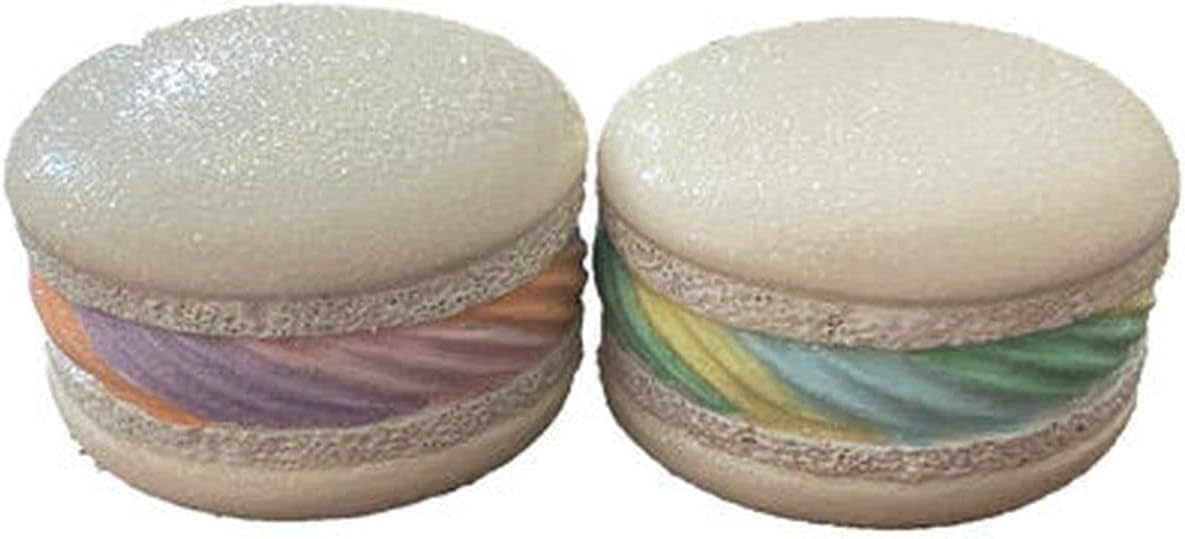 Santa's Sweet Shoppe Collection - Set of 2 - Rainbow Macaron Ornaments