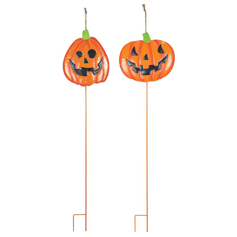 Happy Jack Pumpkin Yard Stake - SET OF 2