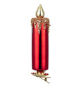 Christmas Carousel Collection - 6.5" Red Candle Ornament with Clip