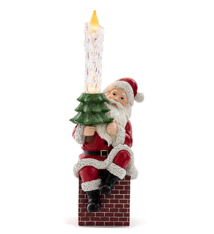 Christmas Carousel Collection - 15.75" LED Santa Chimney Candle