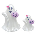 Pink-O-Ween Ghost and Jack o Lantern SET OF 2