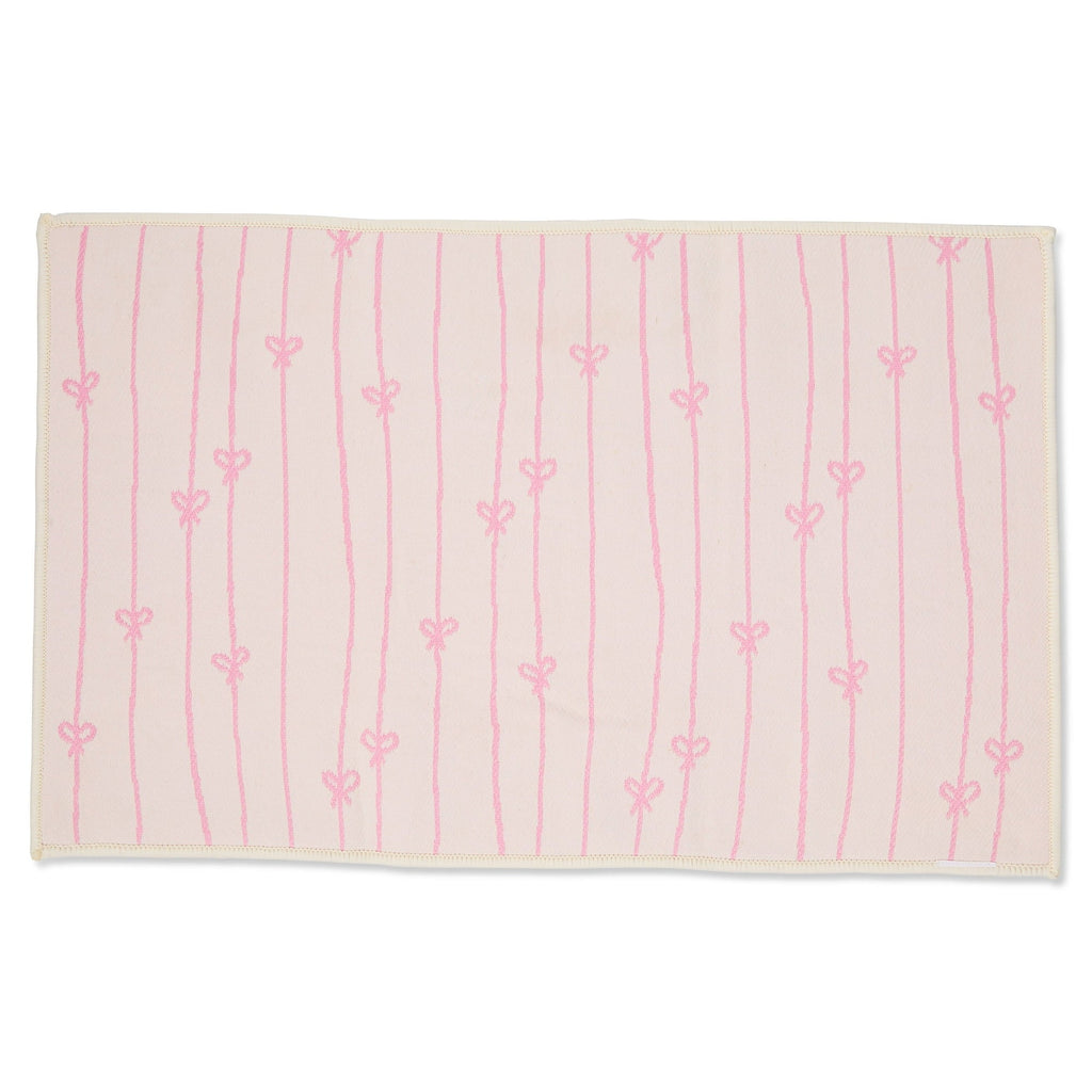 Cupid's Valentine - 36" x 24" Pink Hearts - Fabric Door Mat - Reversible