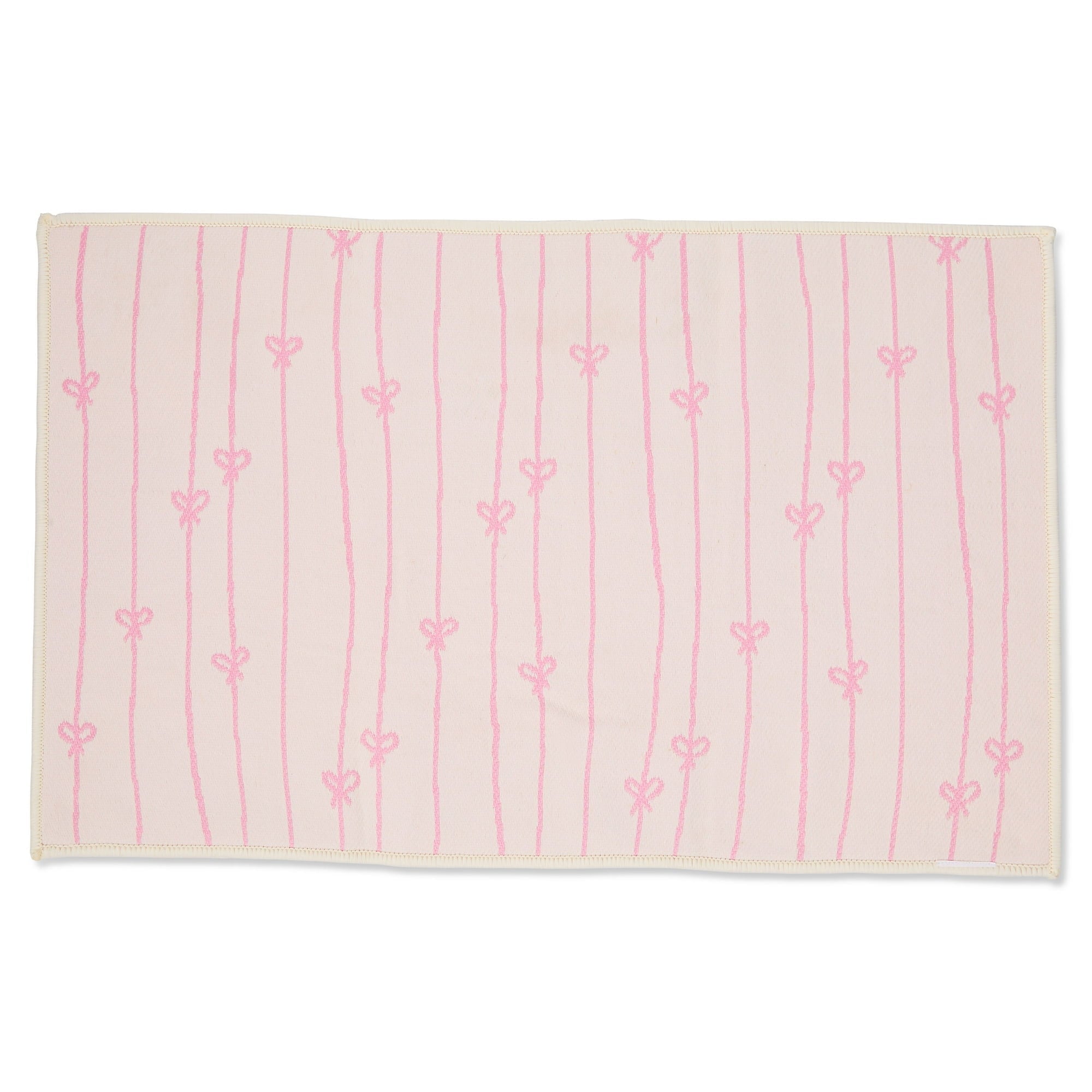 Cupid's Valentine - 36" x 24" Pink Hearts - Fabric Door Mat - Reversible