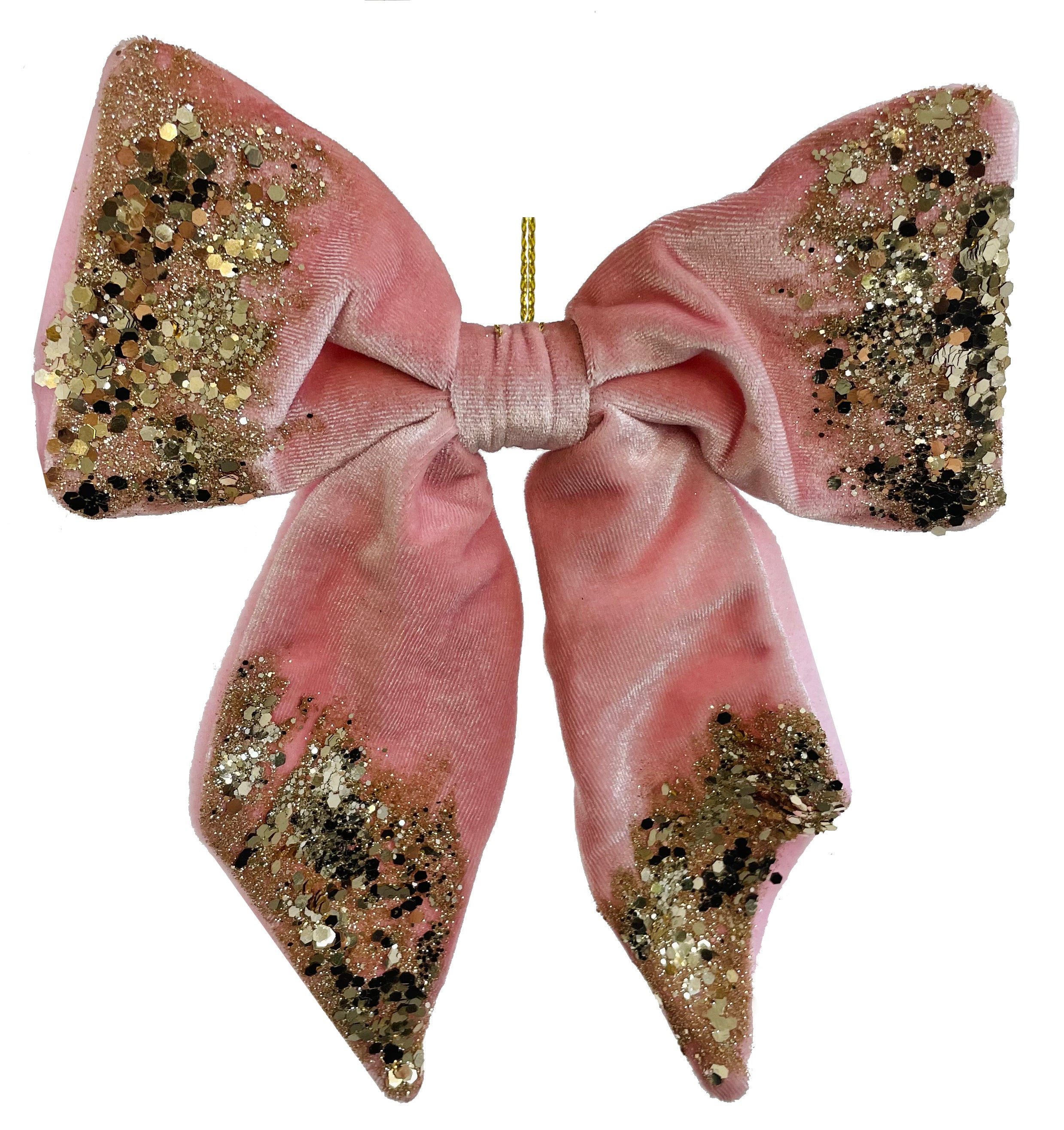 Valentine's Day - 9" Blush & Gold Velvet Bow