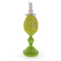 11.4" Bunny Perched Atop Floral Easter Egg Figurine
