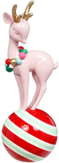 17" Pink Deer on Peppermint Ball