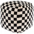 18" Checkered Pouf Ottoman