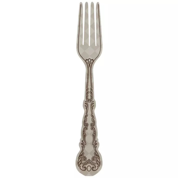 35" Checkered Utensil Wood Wall Decor