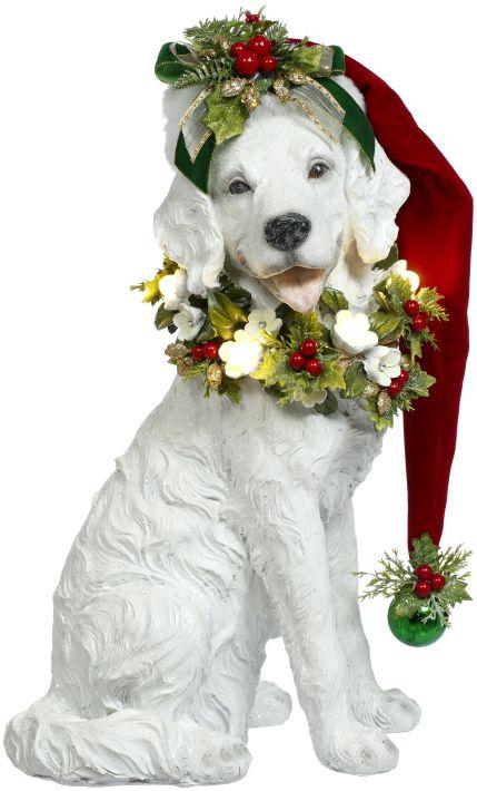 Christmas Carousel Collection - 18.5" Christmas Dog with LED