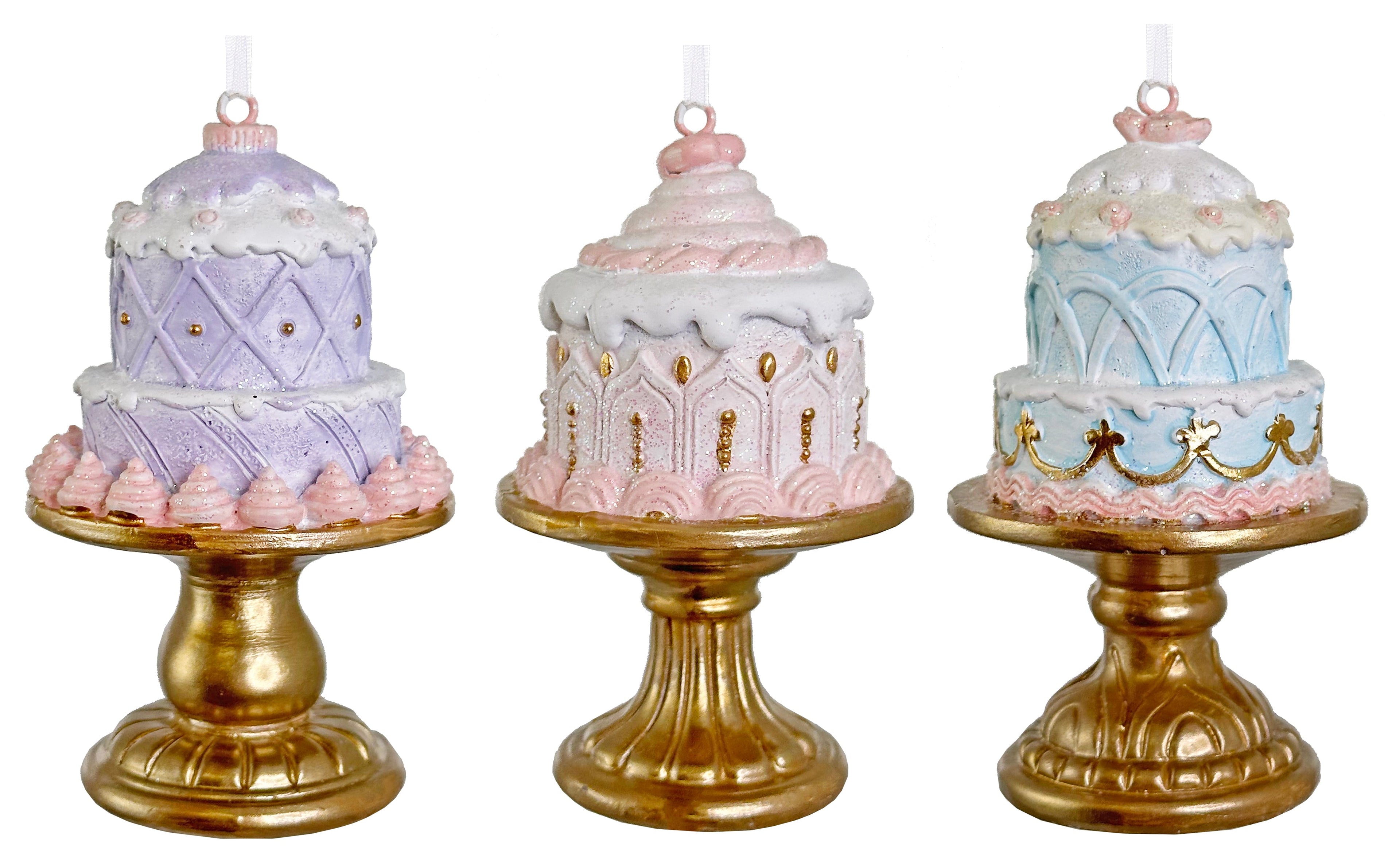 Valentine's Day - 4" Cake Ornament On Gold Stand