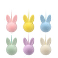 4" Flocked Bunny Head Ornament