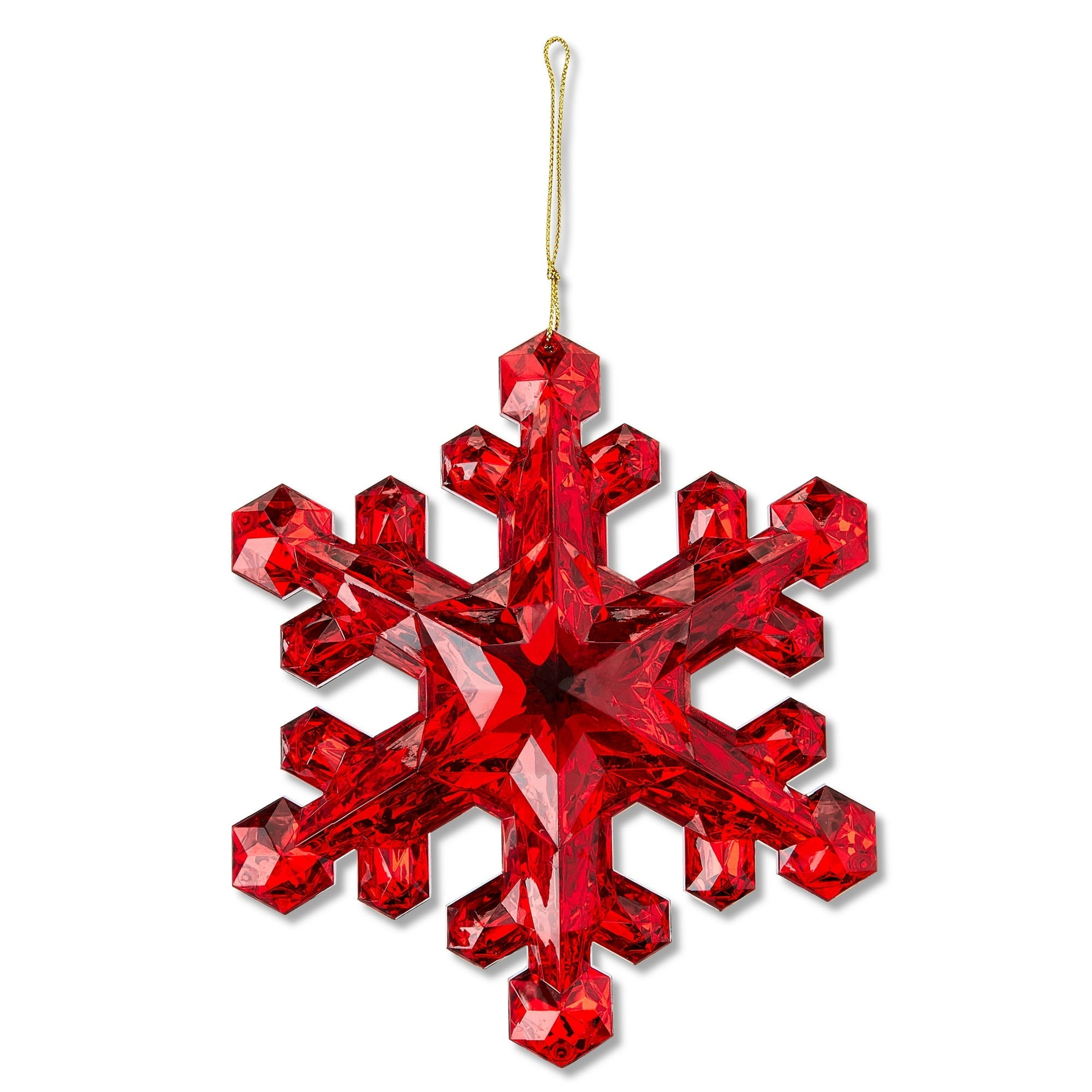 Christmas Carousel Collection - 6" Red Jewel Snowflake Ornament