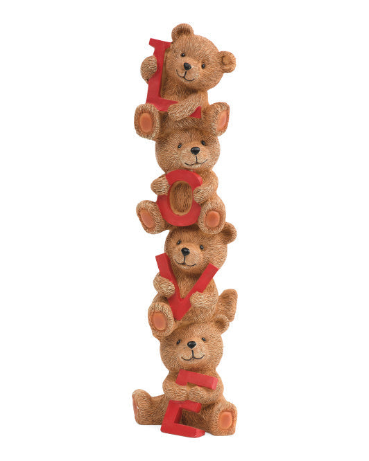 Valentine's Day.- Resin 12" Stacked LOVE Bears