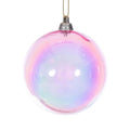 Santa's Sweet Shoppe Collection - Luxe Enamel Pink Iridescent Glossy Ball Ornament