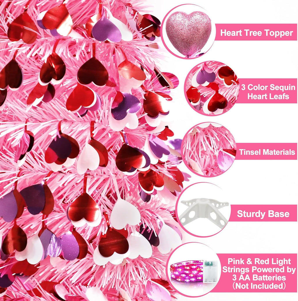 Cupid's Valentine - 5FT Valentines Tree with Lights