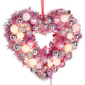 Valentine's Day - 14" LIGHT PINK LIGHT UP HEART WREATH