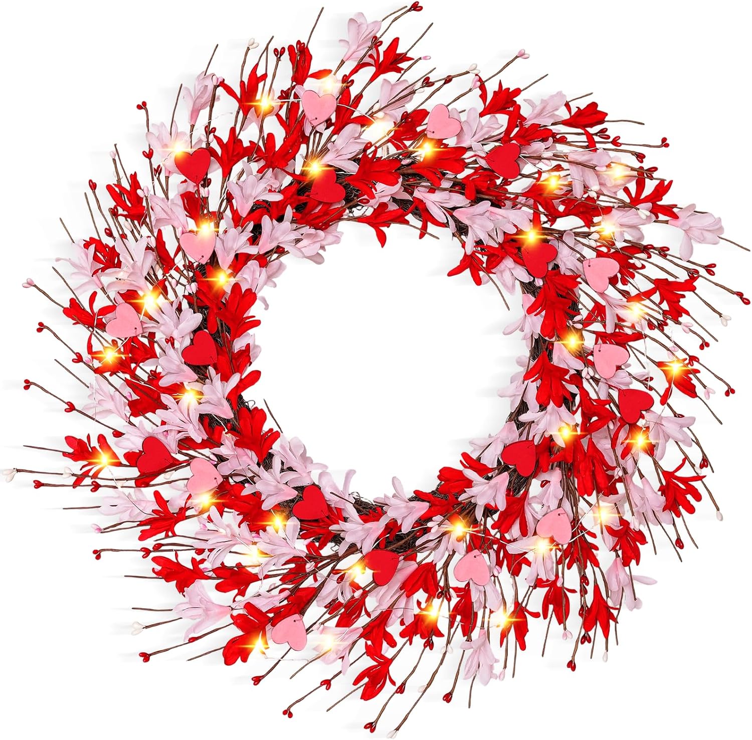 Cupid's Valentine - 20" Heart Wreath - Light Up