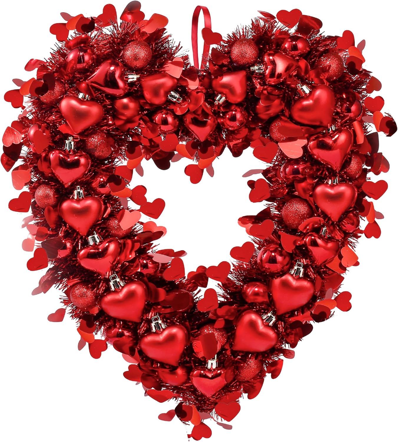 Valentine's Day - 17.7"RED HEART WREATH