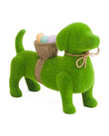 11" Flocked Dog With Easter Egg Basket