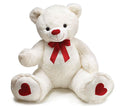 Valentine's Day - 32" PLUSH WHITE BEAR WITH RED BOW HEART PAWS