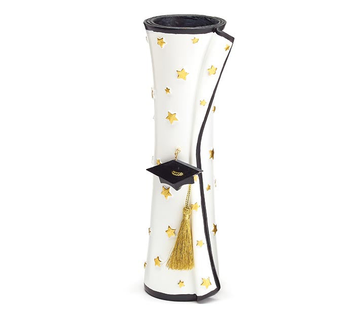8.5" RESIN GRADUATION DIPLOMA VASE