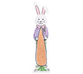36" EASTER BUNNY HOLDING CARROT PORCH SIGN