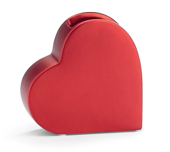Valentine's Day - 5" SATIN RED HEART VASE