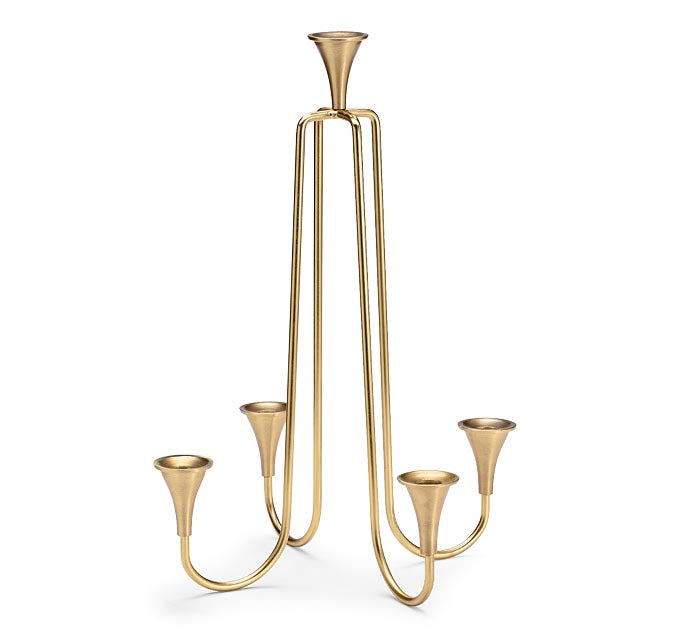 Christmas Carousel Collection - 19"GOLD ALUMINUM PILLAR CANDLEHOLDER