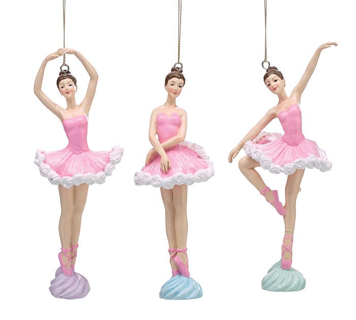 7" PINK BALLET DANCER ORNAMENT