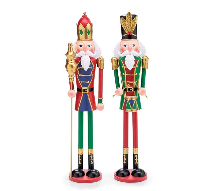 CHRISTMAS CAROUSEL COLLECTION - 26" TIN SOLDIERS NUTCRACKERS - SET OF 2