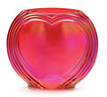 Cupids Valentine - 8" IRIDESCENT GLASS RED HEART FISH BOWL VASE