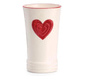 Valentine's Day - 8.5" CERAMIC LAYERED RED HEART ON WHITE VASE